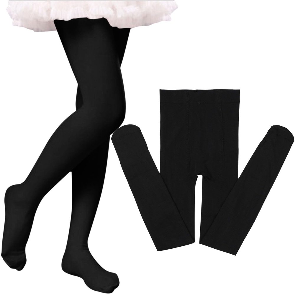 Ballet Tights for Girls Dance Leggings Toddler Ballet Tights Girls Thick Soft Footed Kids Ballet (Black, 9-10 Years)