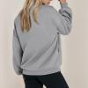 Jielayou Women Bomber Jacket Casual Zip Up Sweatshirt Drop Shoulder Long Sleeve Oversized Sweatshirt Comfy Fleece Jacket Trendy Full Zip Up Coat with Pockets Loose Sweaters Y2k Clothes Fall Outfits view 4