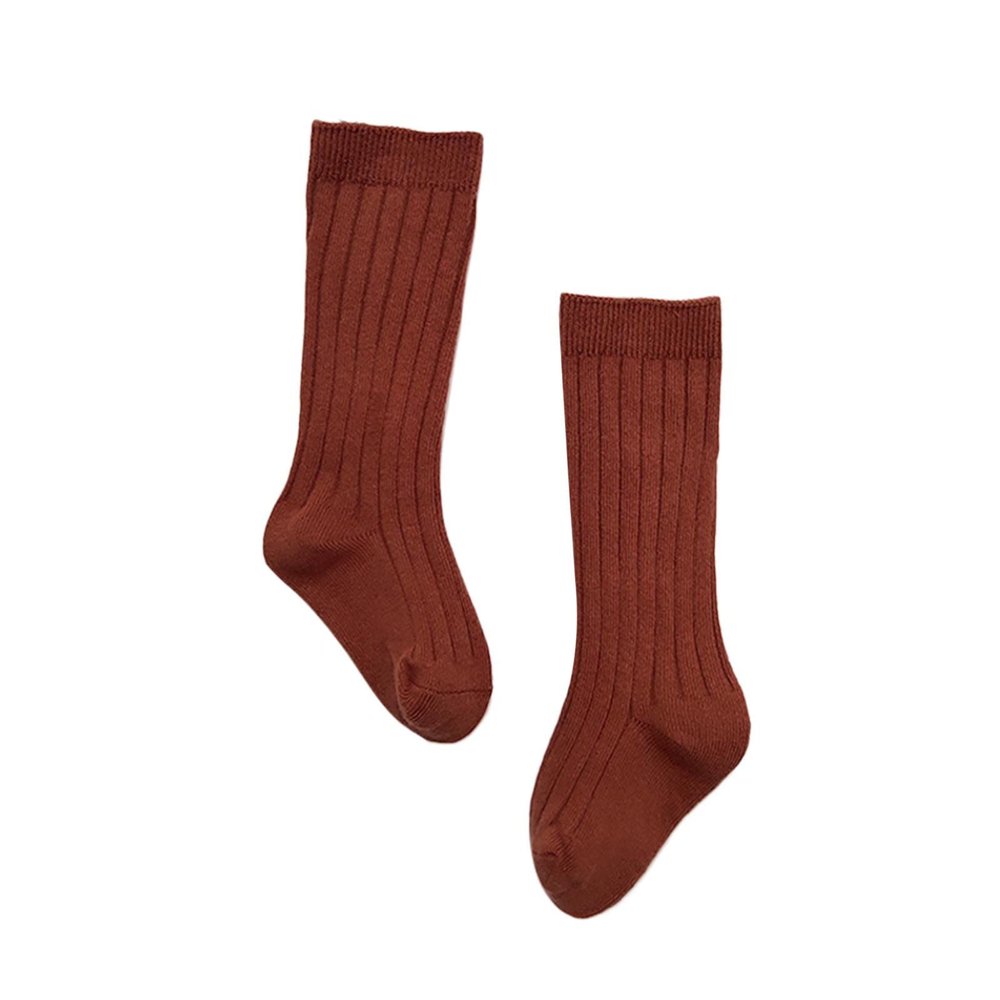 Baby Toddlers Kids Knee High Socks Cozy Warm Cotton Uniform Sports Socks Dress Socks Cable (Watermelon Red, 1-3 Years)