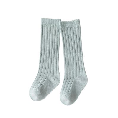 Baby Toddlers Kids Knee High Socks Cozy Warm Cotton Uniform Sports Socks Dress Socks Cable Knit (Light Blue, 1-3 Years)
