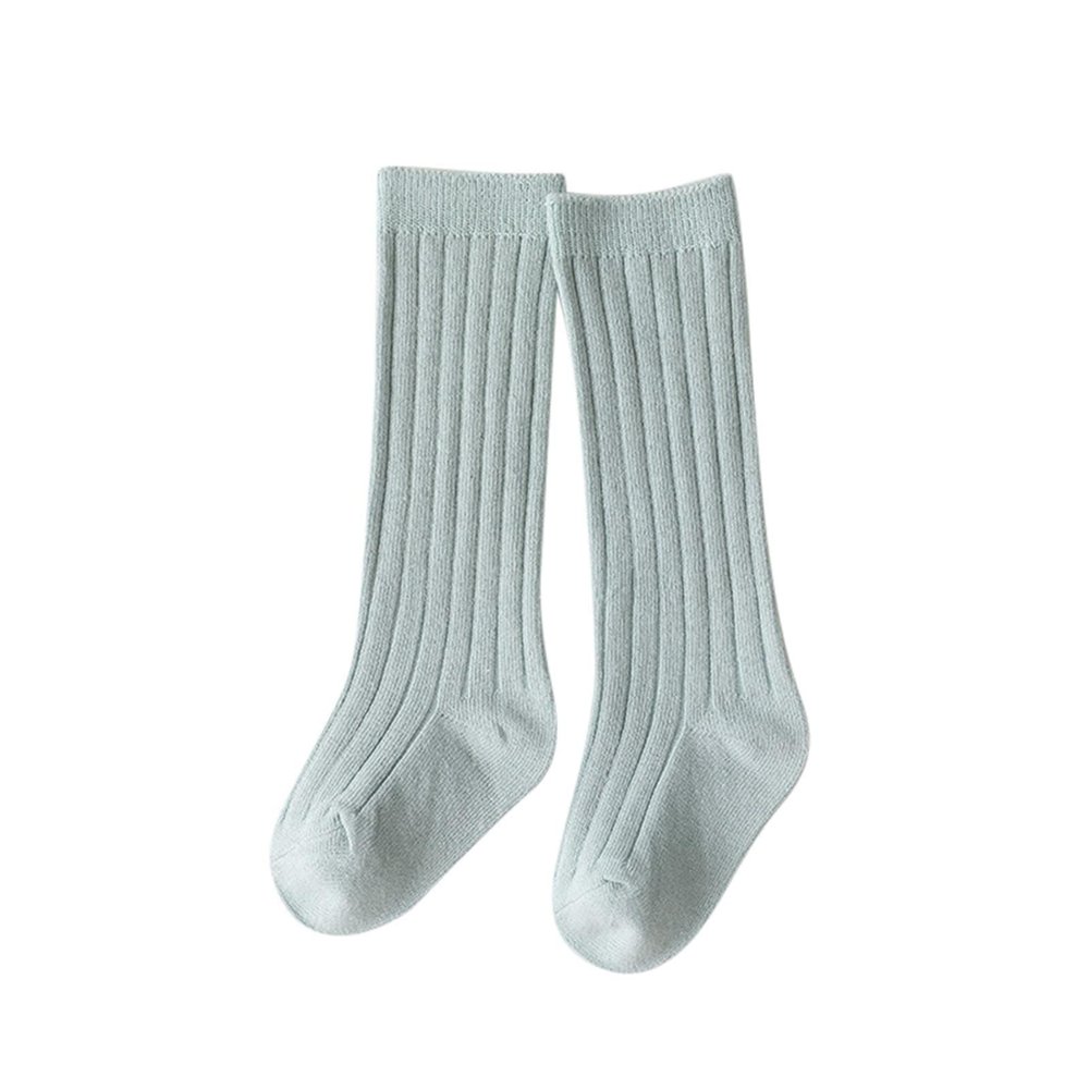 Baby Toddlers Kids Knee High Socks Cozy Warm Cotton Uniform Sports Socks Dress Socks Cable Knit (Light Blue, 1-3 Years)