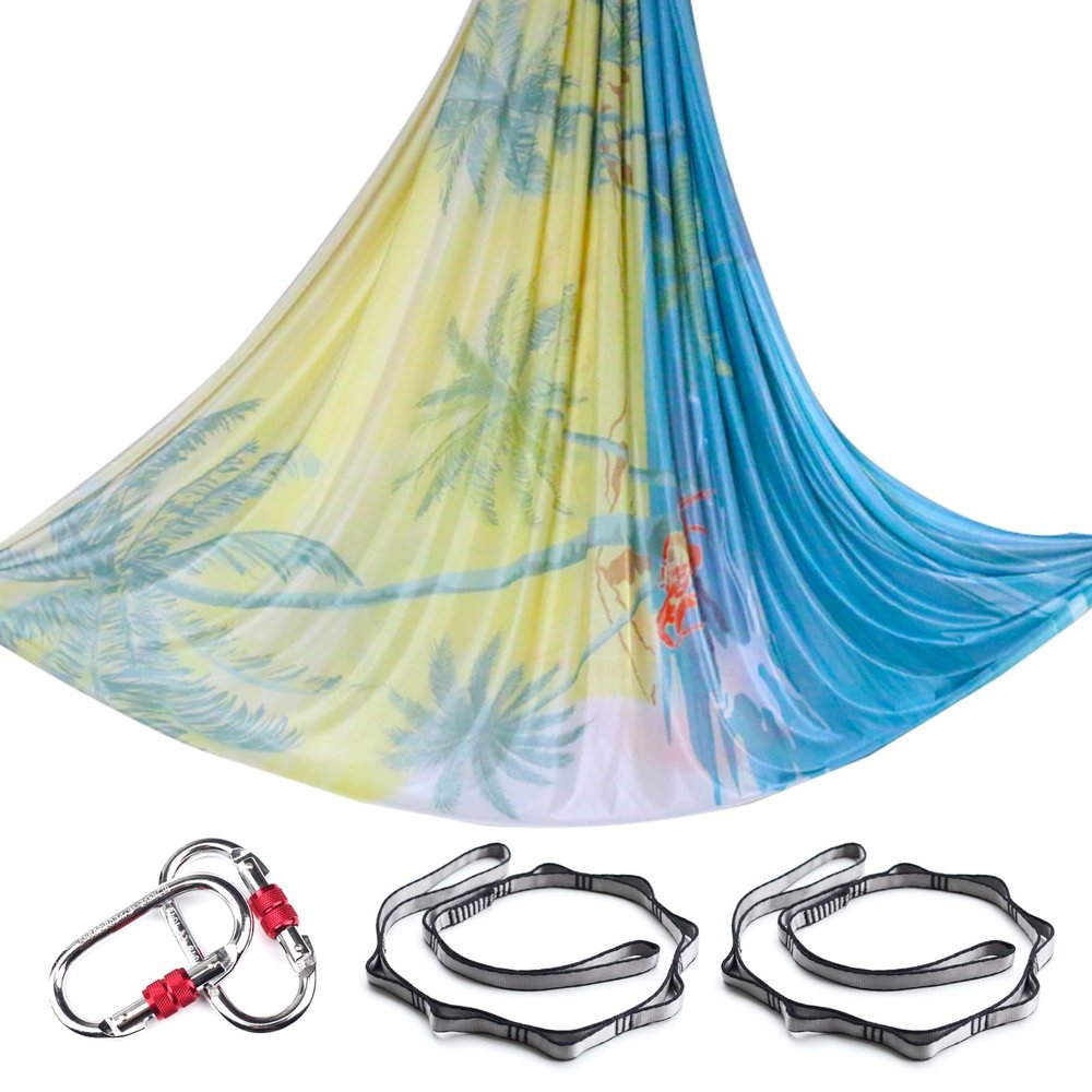 6.5 Yards Aerial Yoga Hammock Set Gradient Aerial silks Yoga Swing Fitness Stretch Belt for Gym Indoor Yoga Studio (005)