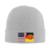 MULIHU Torn Style Us and East Germany Flags Beanie Hat for Men Women Winter Warm Knit Hats Ski Hat Skull Cap Gray view 2