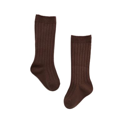 Baby Toddlers Kids Knee High Socks Cozy Warm Cotton Uniform Sports Socks Dress Socks Cable Knit (Coffee, 5-8 Years)