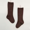 Baby Toddlers Kids Knee High Socks Cozy Warm Cotton Uniform Sports Socks Dress Socks Cable Knit (Coffee, 5-8 Years) view 3