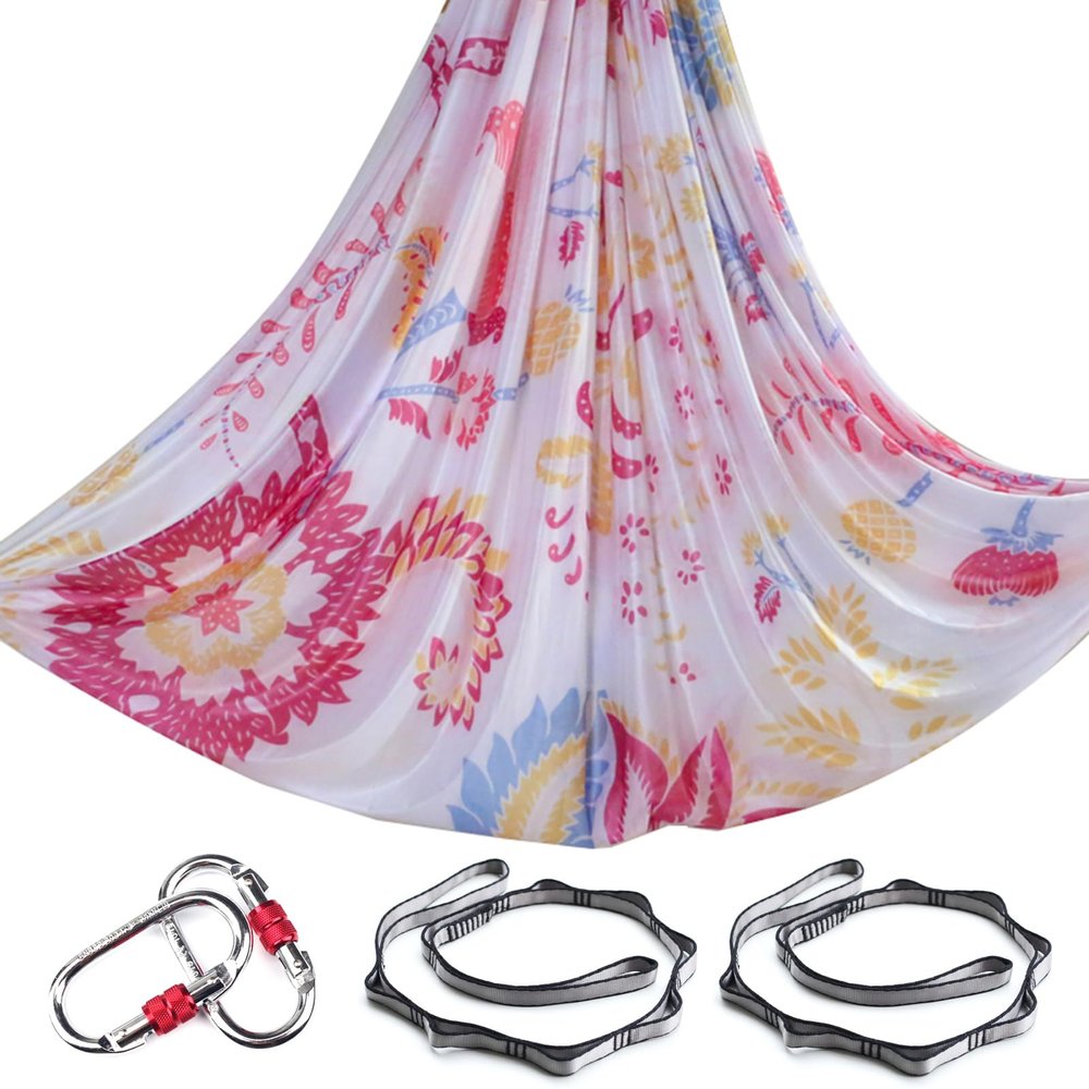 6.5 Yards Aerial Yoga Hammock Set Gradient Aerial silks Yoga Swing Fitness Stretch Belt for Gym Indoor Yoga Studio (006)