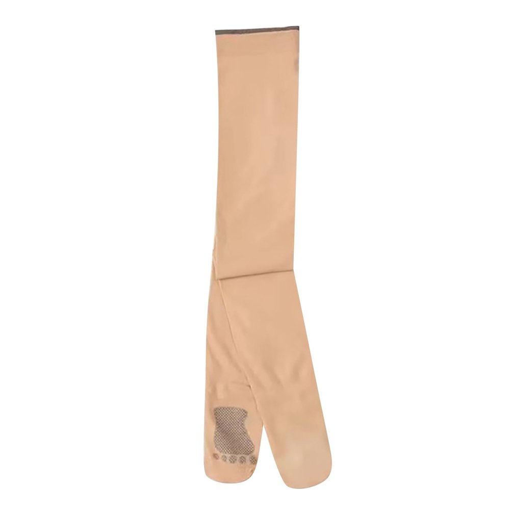 Ballet Tights for Girls Dance Tights Toddler Grip Socks Soft Footed Kids Ballet Tights Non-Skid (Beige, 8-12 Years)