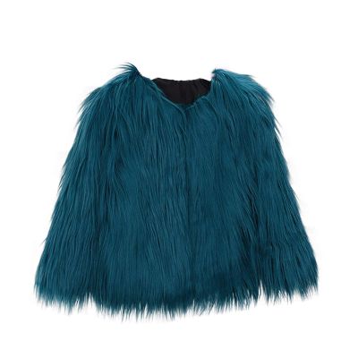 2 10 Years Kids Baby Girls Long Sleeve Furry Coat Faux  Coat Jacket Winter Thick Warm Flece (Blue, 5-6 Years)