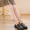 Toddler Baby Girls Fleece Lined Leggings Footless Lace Trim Tights Ruffle Knit Stocking Infant (Pink, 6-12 Months) view 2