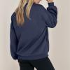 Jielayou Women Bomber Jacket Casual Zip Up Sweatshirt Drop Shoulder Long Sleeve Oversized Sweatshirt Comfy Fleece Jacket Trendy Full Zip Up Coat with Pockets Loose Sweaters Y2k Clothes Fall Outfits view 4