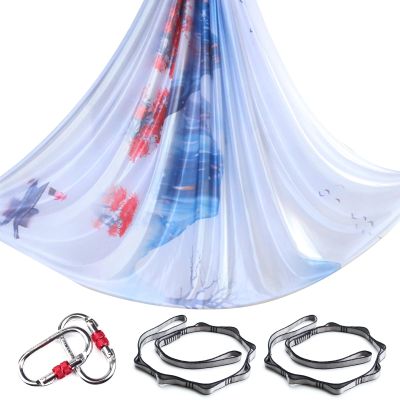 6.5 Yards Aerial Yoga Hammock Set Gradient Aerial silks Yoga Swing Fitness Stretch Belt for Gym Indoor Yoga Studio (023)