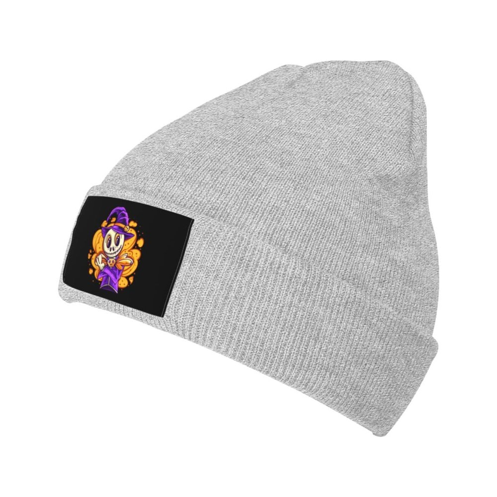 MULIHU Cute Halloween Skull Beanie Hat for Men Women Winter Warm Knit Hats Ski Hat Skull Cap Gray