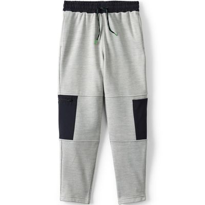 Lands' End Boys Basic Iron Knee Fleece Jogger Small Gray Heather