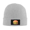 MULIHU Cute Cartoon Hamburger Beanie Hat for Men Women Winter Warm Knit Hats Ski Hat Skull Cap Gray view 2