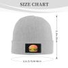 MULIHU Cute Cartoon Hamburger Beanie Hat for Men Women Winter Warm Knit Hats Ski Hat Skull Cap Gray view 3