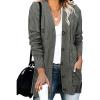 HJYUZP Womens Casual Knit Cardigan Sweater Large Size Loose Button Jacket Women Womens Plus Size Sweaters (Grey, M) view 2