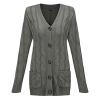 HJYUZP Womens Casual Knit Cardigan Sweater Large Size Loose Button Jacket Women Womens Plus Size Sweaters (Grey, M) view 3