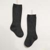 Baby Toddlers Kids Knee High Socks Cozy Warm Cotton Uniform Sports Socks Dress Socks Cable Knit (Dark Gray, 5-8 Years) view 2