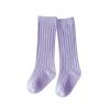 Baby Toddlers Kids Knee High Socks Cozy Warm Cotton Uniform Sports Socks Dress Socks Cable Knit (Purple, 6-12 Months) view 1