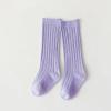 Baby Toddlers Kids Knee High Socks Cozy Warm Cotton Uniform Sports Socks Dress Socks Cable Knit (Purple, 6-12 Months) view 2