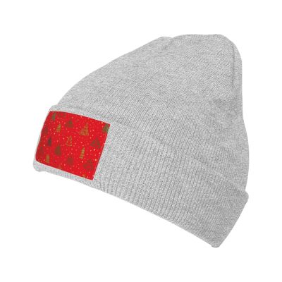 MULIHU Christmas Tree Seamless Pattern Beanie Hat for Men Women Winter Warm Knit Hats Ski Hat Skull Cap Gray