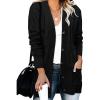 HJYUZP Womens Casual Knit Cardigan Sweater Large Size Loose Button Jacket Women Womens Plus Size Sweaters (, M) Black view 2