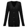 HJYUZP Womens Casual Knit Cardigan Sweater Large Size Loose Button Jacket Women Womens Plus Size Sweaters (, M) Black view 3