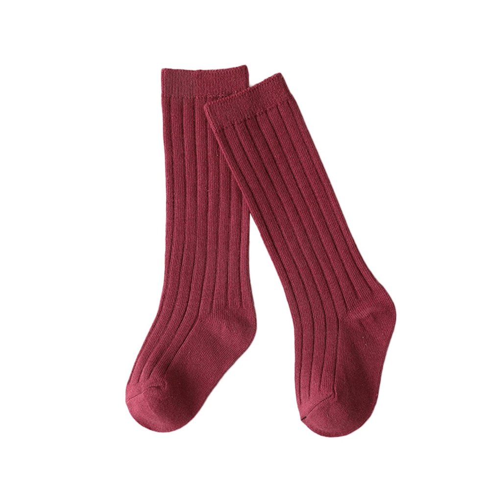 Baby Toddlers Kids Knee High Socks Cozy Warm Cotton Uniform Sports Socks Dress Socks Cable Knit (Hot Pink, 1-3 Years)