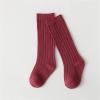 Baby Toddlers Kids Knee High Socks Cozy Warm Cotton Uniform Sports Socks Dress Socks Cable Knit (Hot Pink, 1-3 Years) view 2