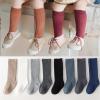 Baby Toddlers Kids Knee High Socks Cozy Warm Cotton Uniform Sports Socks Dress Socks Cable Knit (Hot Pink, 1-3 Years) view 3