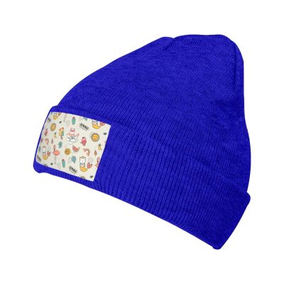 MULIHU Cute Graffiti Seamless Pattern Beanie Hat for Men Women Winter Warm Knit Hats Ski Hat Skull Cap Blue