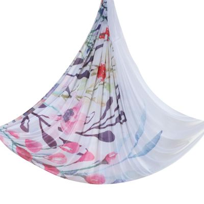 5.5 Yards / 5m Aerial Yoga Hammock Fabric Gradient Aerial Silks Yoga Swing Fitness Stretch Belt for Gym and Indoor Home Studio (016)