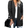 HJYUZP Womens Casual Knit Cardigan Sweater Large Size Loose Button Jacket Women Womens Plus Size Sweaters (Dark Gray, L) view 2