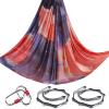 5.5 Yards Aerial Yoga Hammock Set Ombre Aerial silks Gradient Color Yoga Swing Fitness Stretch Belt for Gym Indoor Yoga Studio (025) view 1