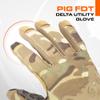 PIG Delta Utility Tactical Gloves, Touchscreen Compatible, High Dexterity, for Shooting, 1 Pair, Multicam, Large view 2