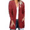 HJYUZP Womens Casual Knit Cardigan Sweater Large Size Loose Button Jacket Women Womens Plus Size Sweaters (Red, M) view 1