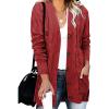 HJYUZP Womens Casual Knit Cardigan Sweater Large Size Loose Button Jacket Women Womens Plus Size Sweaters (Red, M) view 2