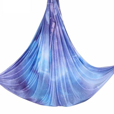 5.5 Yards / 5m Aerial Yoga Hammock Fabric Gradient Aerial Silks Yoga Swing Fitness Stretch Belt for Gym and Indoor Home Studio (002)
