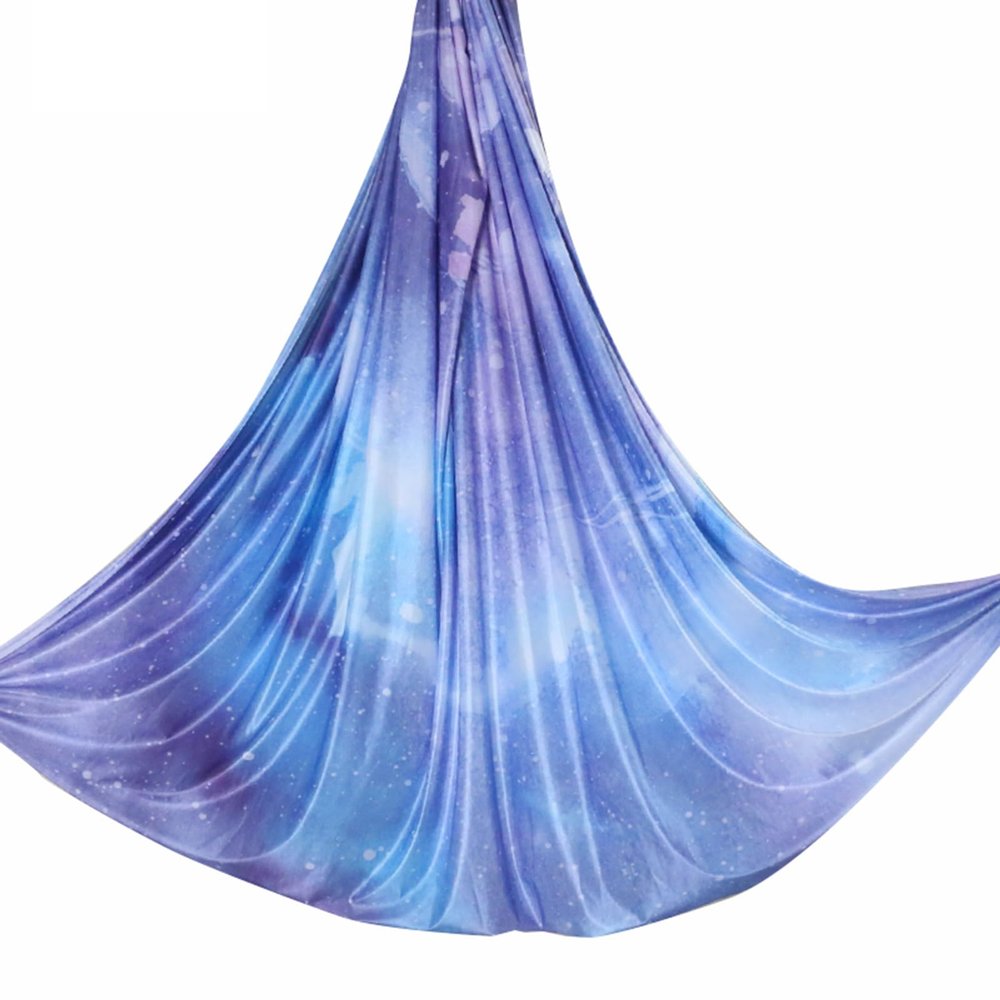 5.5 Yards / 5m Aerial Yoga Hammock Fabric Gradient Aerial Silks Yoga Swing Fitness Stretch Belt for Gym and Indoor Home Studio (002)