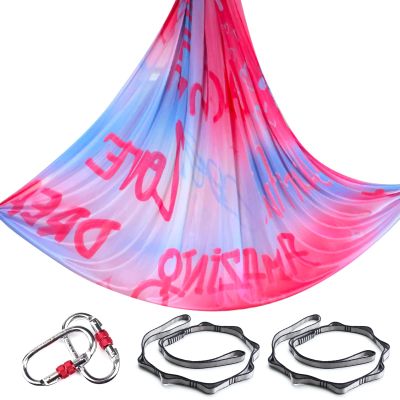 6.5 Yards Aerial Yoga Hammock Set Gradient Aerial silks Yoga Swing Fitness Stretch Belt for Gym Indoor Yoga Studio (019)