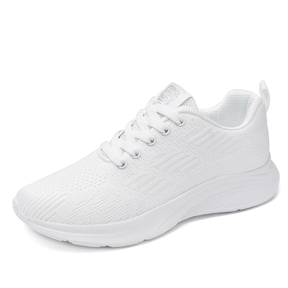 HINDOLA Women's Running Walking Tennis Fashion Sneakers Lightweight Breathable Casual Shoes Gym Work Comfortable Non Slip Shoes White