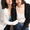 HJYUZP Women's Spring and Autumn Leisure Loose Solid Long Sleeve V Neck Button Knitted Soft Cardigan Leopard (White, S) view 4