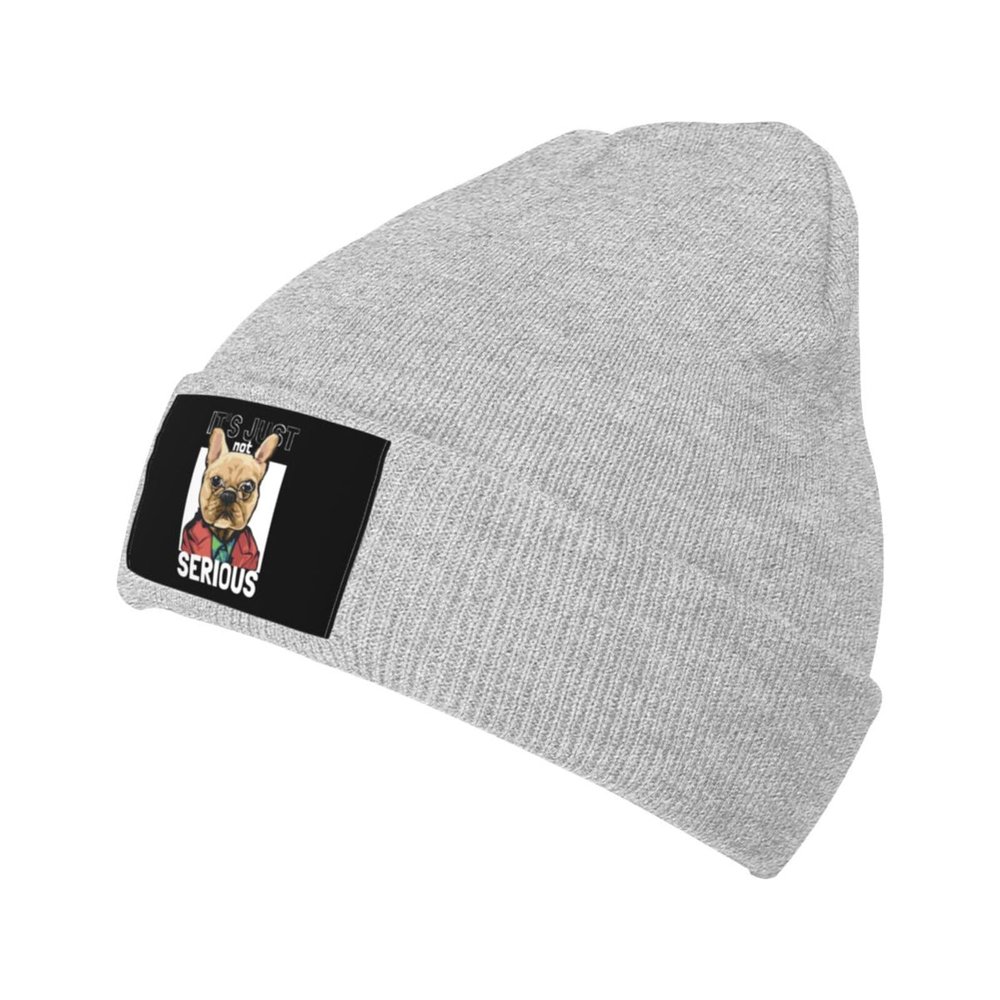 MULIHU Cartoon Dog with Glasses Beanie Hat for Men Women Winter Warm Knit Hats Ski Hat Skull Cap Gray