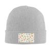 MULIHU Cute Graffiti Seamless Pattern Beanie Hat for Men Women Winter Warm Knit Hats Ski Hat Skull Cap Gray view 2