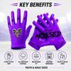 G.O.A.T. Football Gloves Extra Sticky Wide Receiver Gloves for Men, Youth & Boys G.O.A.T. 'You Got Mossed' Edition Superior Grip, All-Weather, Machine Washable (Purple, Adult Small) view 4