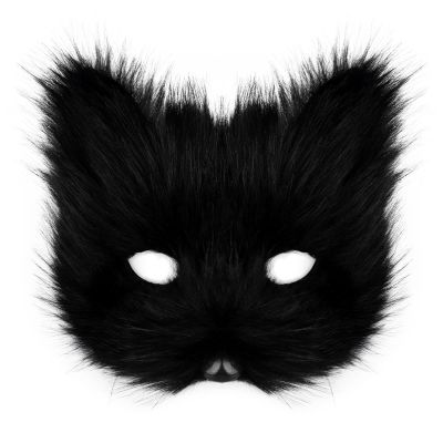 Black Fox Mask Animal Halloween Role Play Party Performance Props Dress Up Artifical Adult Mask Costume Accessory