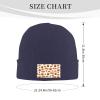 MULIHU Fast Food Seamless Pattern Beanie Hat for Men Women Winter Warm Knit Hats Ski Hat Skull Cap Navy Blue view 3