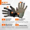 PIG Delta Utility Tactical Gloves, Touchscreen Compatible, High Dexterity, for Shooting, 1 Pair, Ranger Green, X-Large view 4
