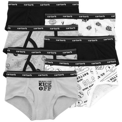 Carter's Boys' Little 7-Pack Underwear (Black/Grey/White Sports, 14 Years)