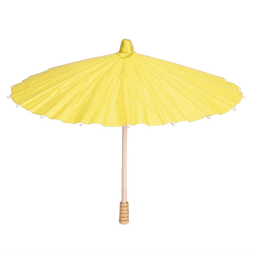 Akozon Red DIY Paper Umbrella - White Blank Oil Paper Umbrella for Kids DIY Painting, Craft Material, KindergartenSchool Educational Tools (Yellow)
